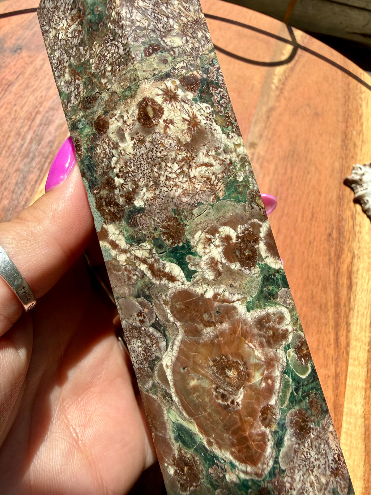 GREEN RHYOLITE FLOWER JASPER