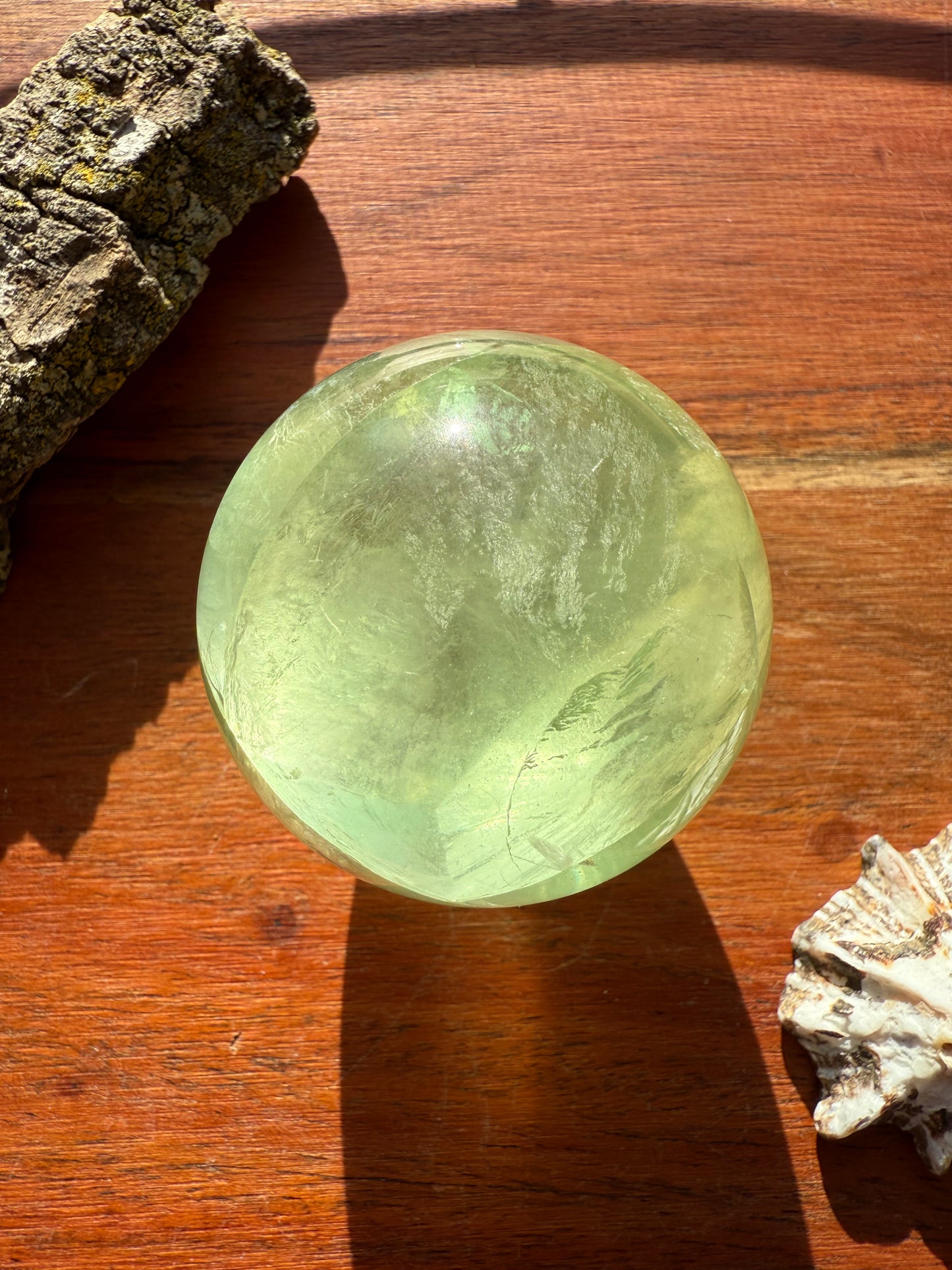 GREEN APPLE FLUORITE SPHERE