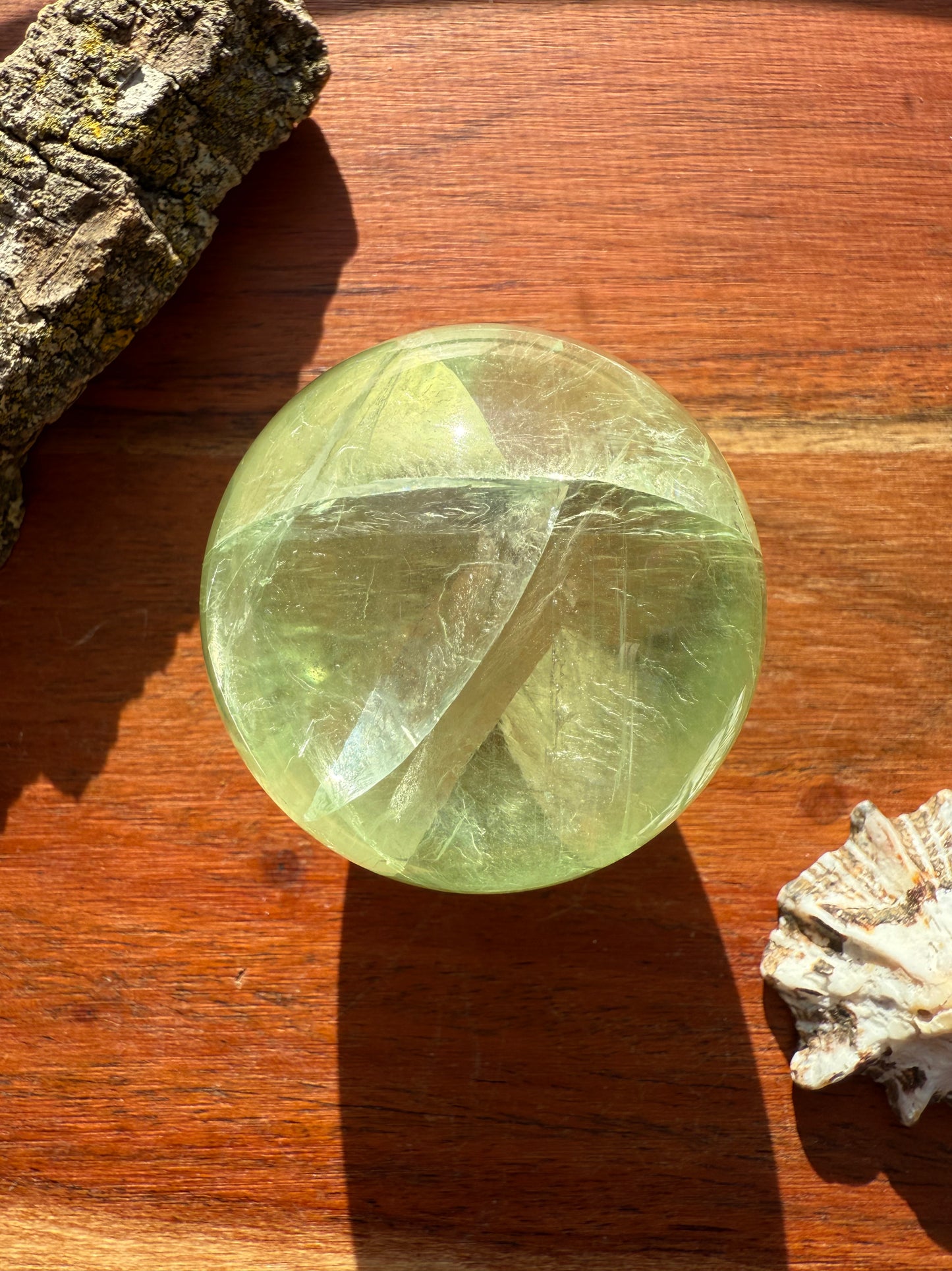 GREEN APPLE FLUORITE SPHERE