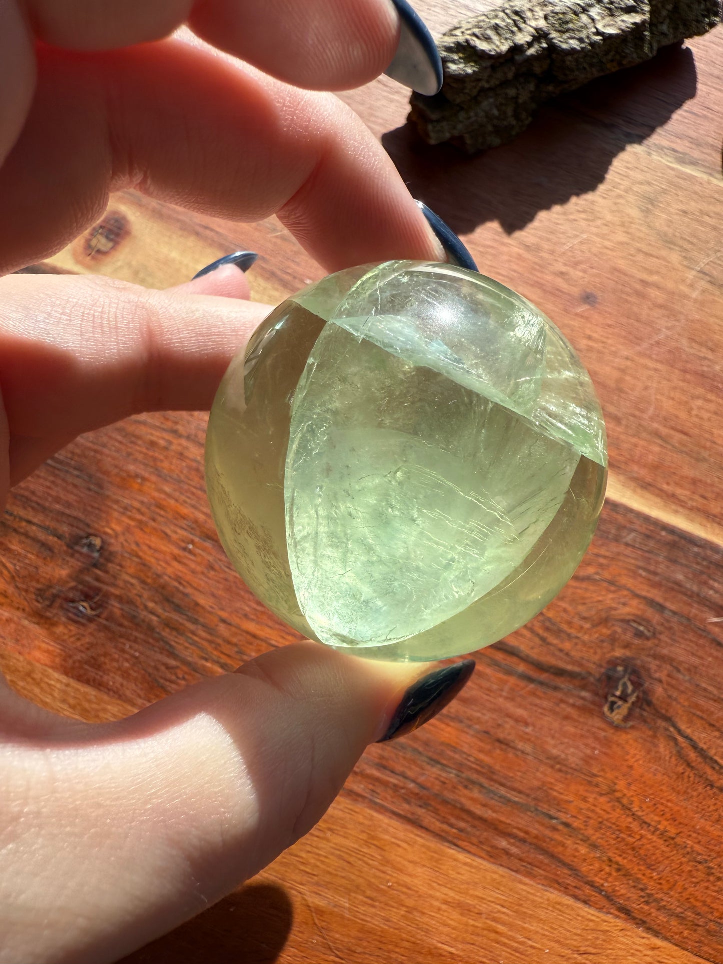 GREEN APPLE FLUORITE SPHERE