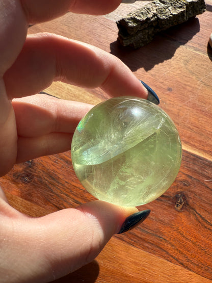 GREEN APPLE FLUORITE SPHERE