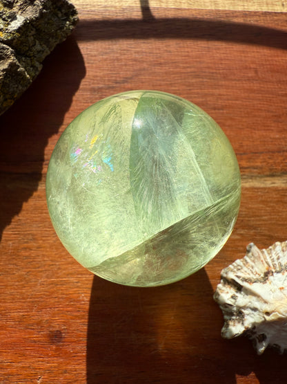 GREEN APPLE FLUORITE SPHERE