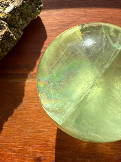 GREEN APPLE FLUORITE SPHERE