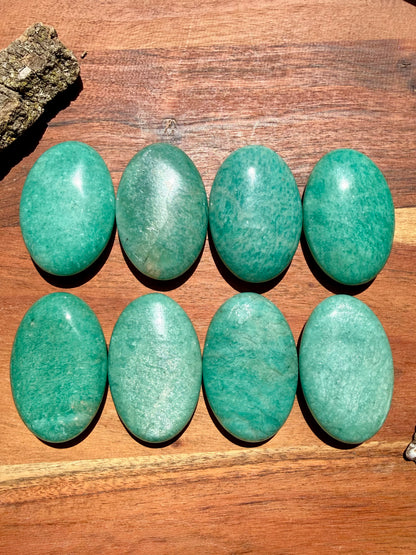 FLASHY AMAZONITE PALM STONE (INTUITIVELY CHOSEN)