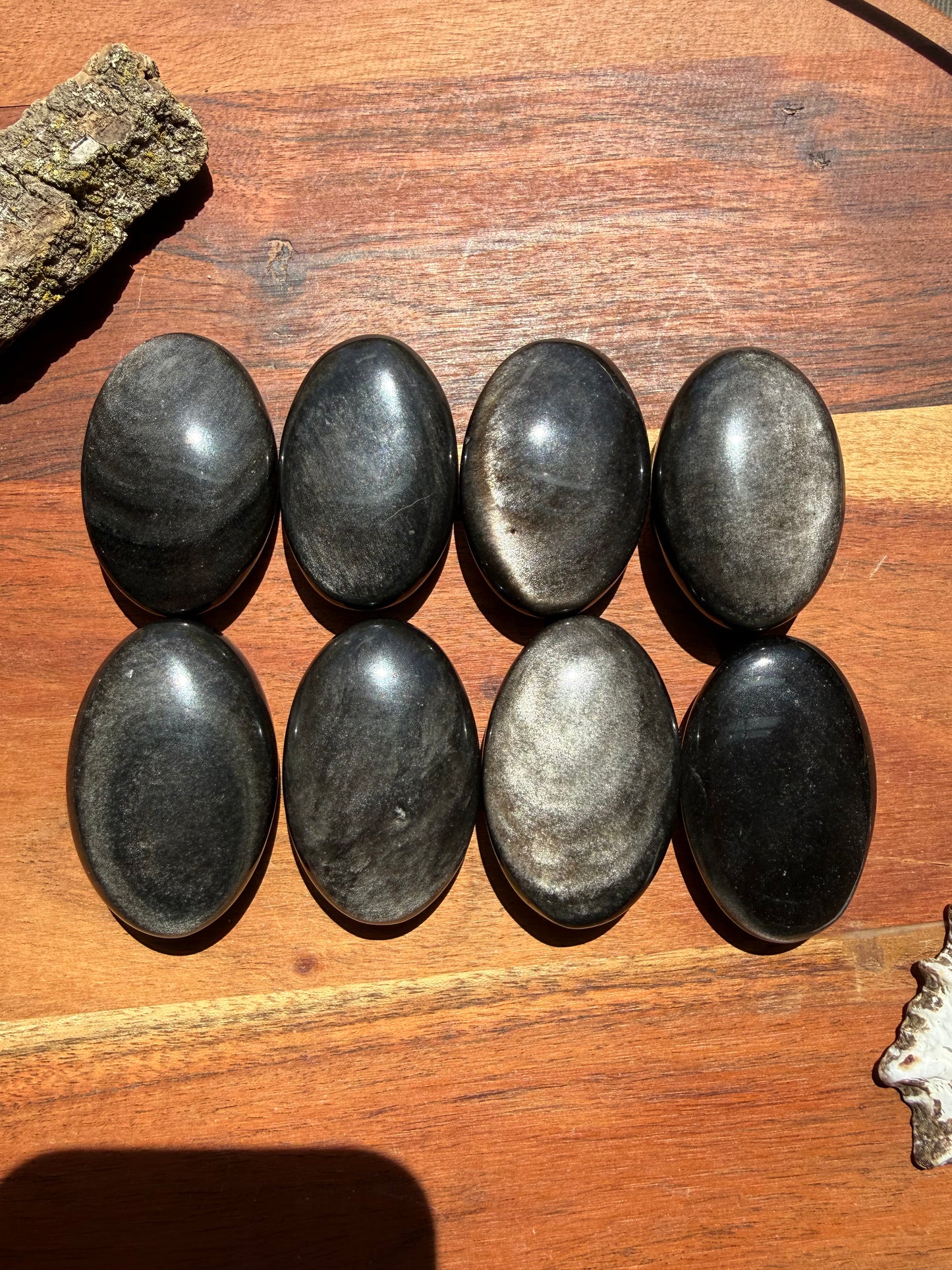 SILVER SHEEN OBSIDIAN PALM STONE (INTUITIVELY CHOSEN)