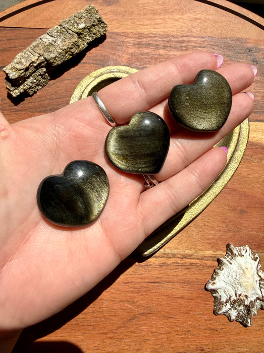GOLD SHEEN OBSIDIAN HEART (INTUITIVELY CHOSEN)