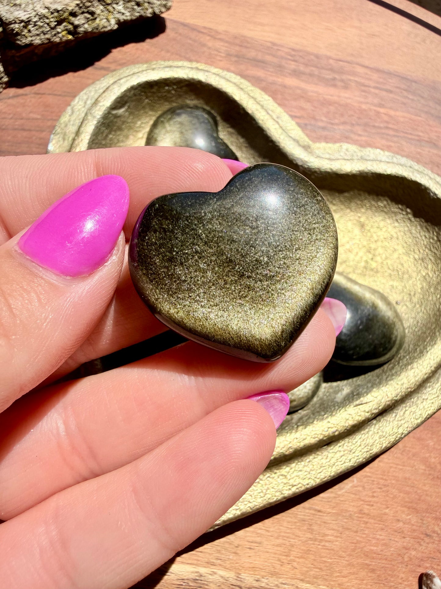 GOLD SHEEN OBSIDIAN HEART (INTUITIVELY CHOSEN)