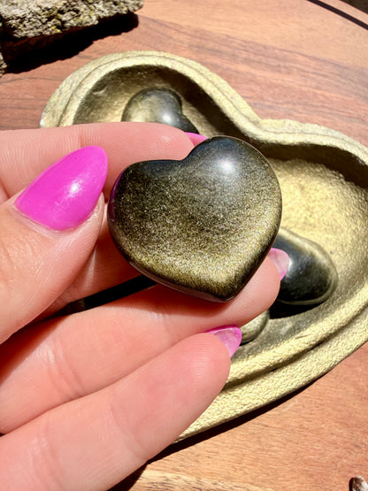 GOLD SHEEN OBSIDIAN HEART (INTUITIVELY CHOSEN)