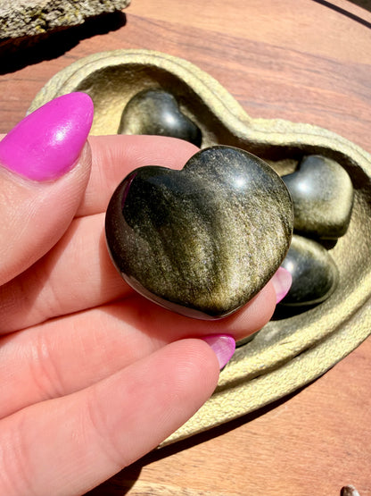 GOLD SHEEN OBSIDIAN HEART (INTUITIVELY CHOSEN)