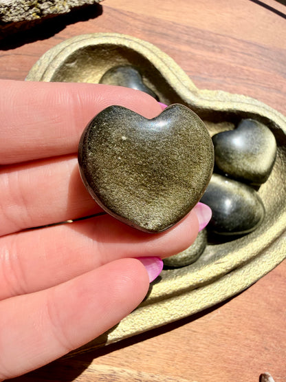 GOLD SHEEN OBSIDIAN HEART (INTUITIVELY CHOSEN)