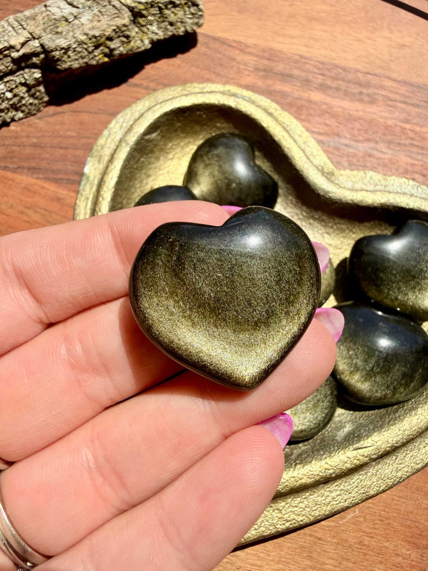 GOLD SHEEN OBSIDIAN HEART (INTUITIVELY CHOSEN)