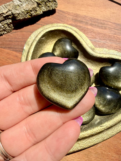 GOLD SHEEN OBSIDIAN HEART (INTUITIVELY CHOSEN)