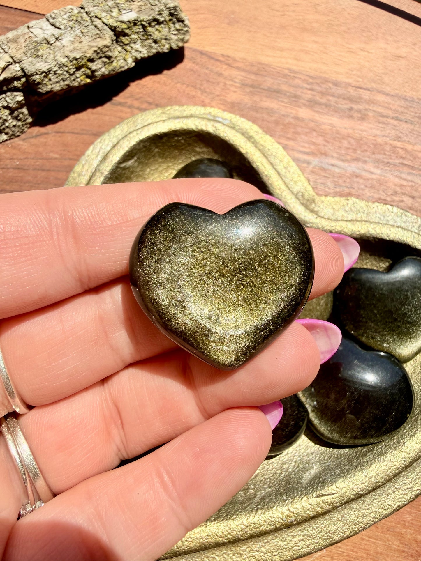 GOLD SHEEN OBSIDIAN HEART (INTUITIVELY CHOSEN)