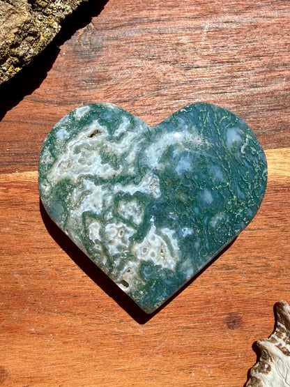 MOSS AGATE HEART