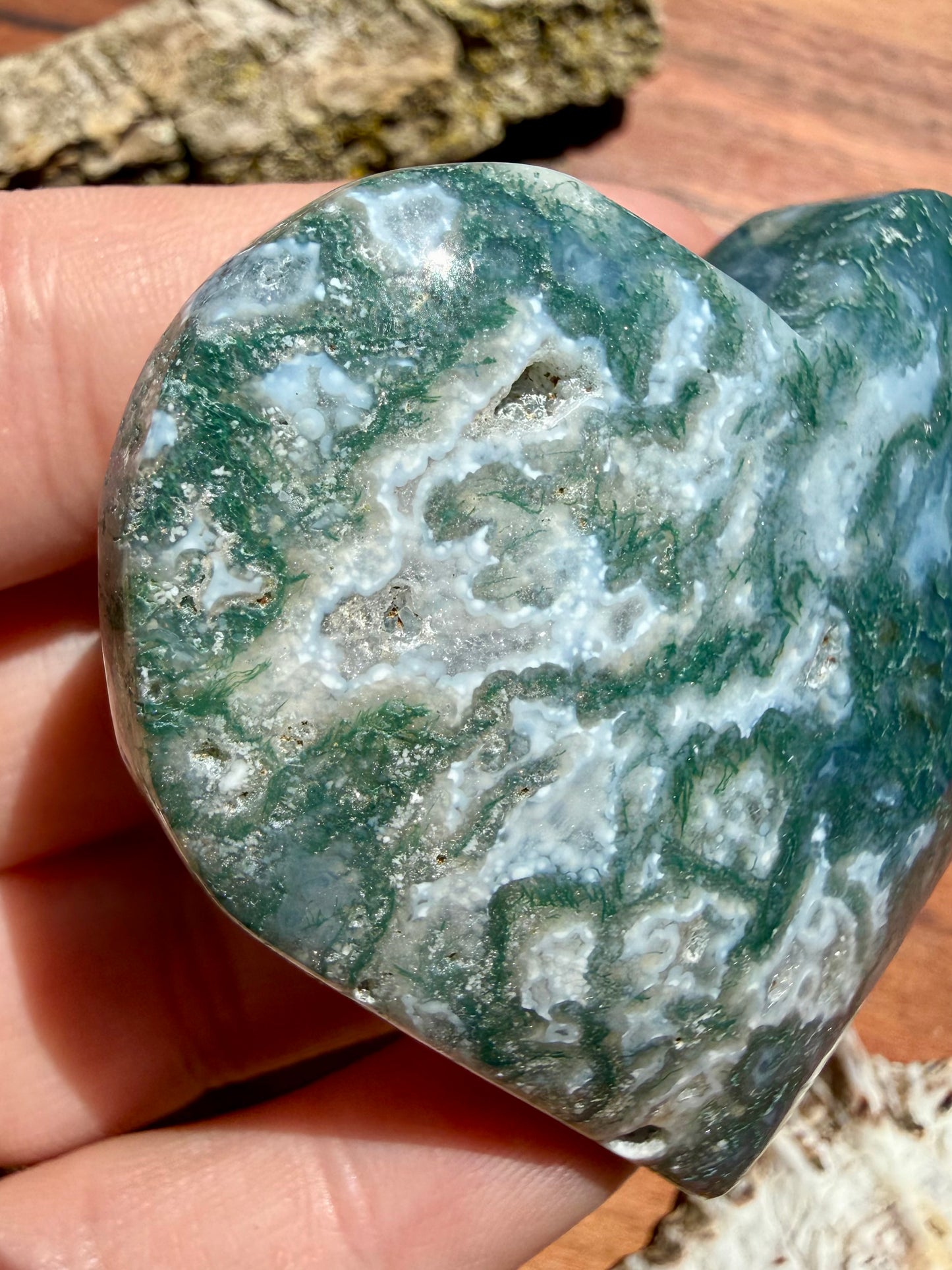 MOSS AGATE HEART