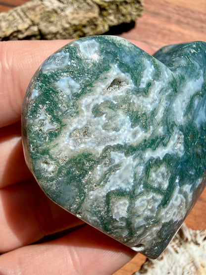 MOSS AGATE HEART