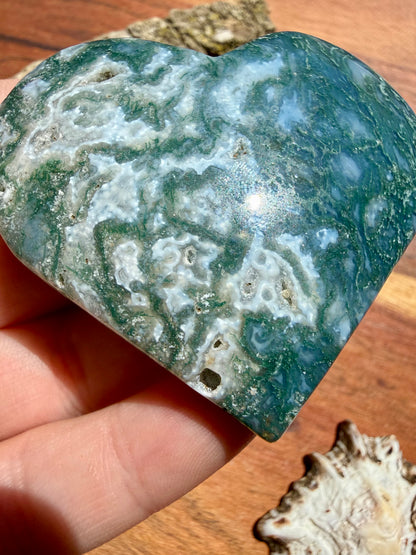 MOSS AGATE HEART