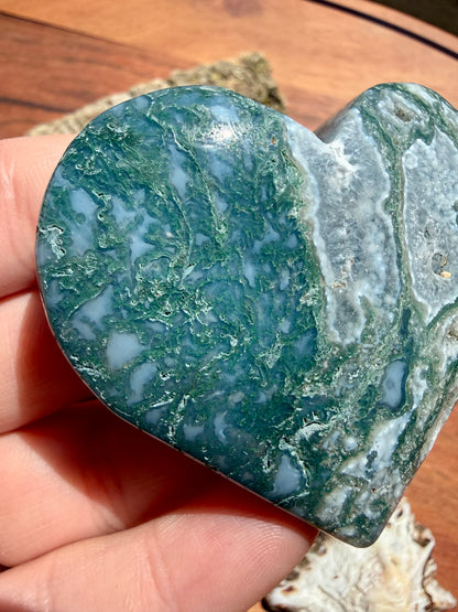 MOSS AGATE HEART