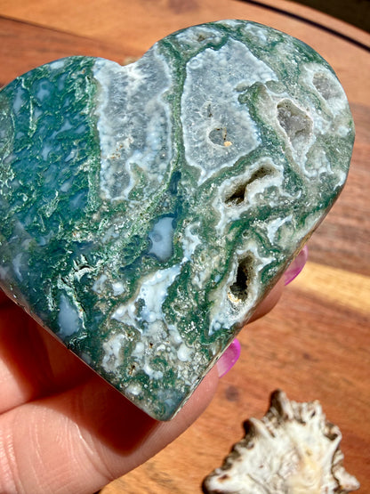 MOSS AGATE HEART