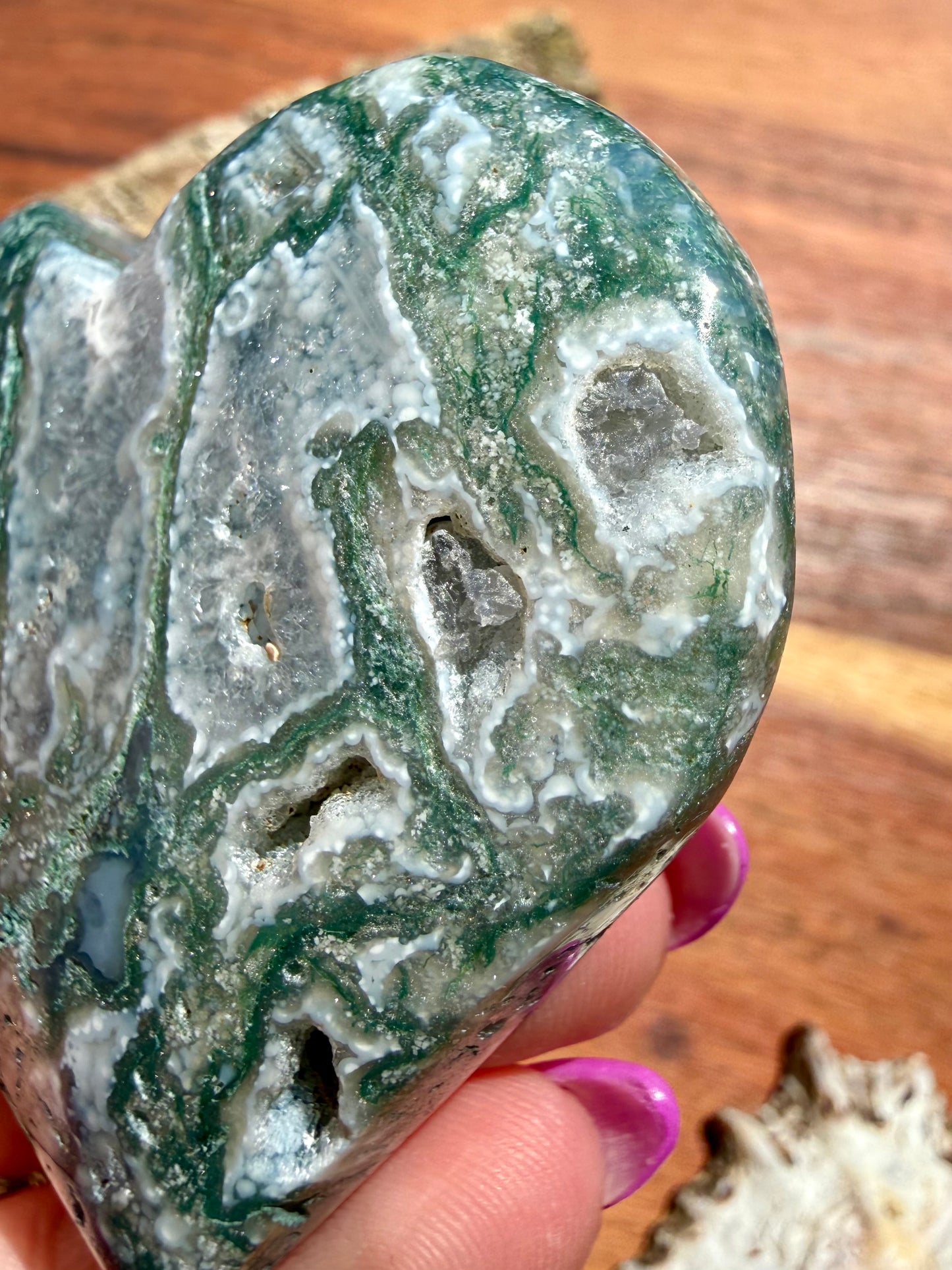 MOSS AGATE HEART