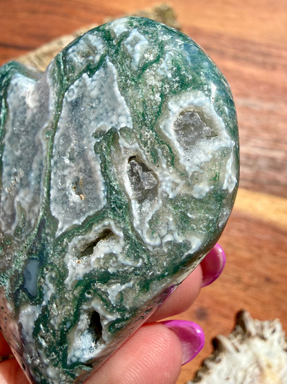 MOSS AGATE HEART