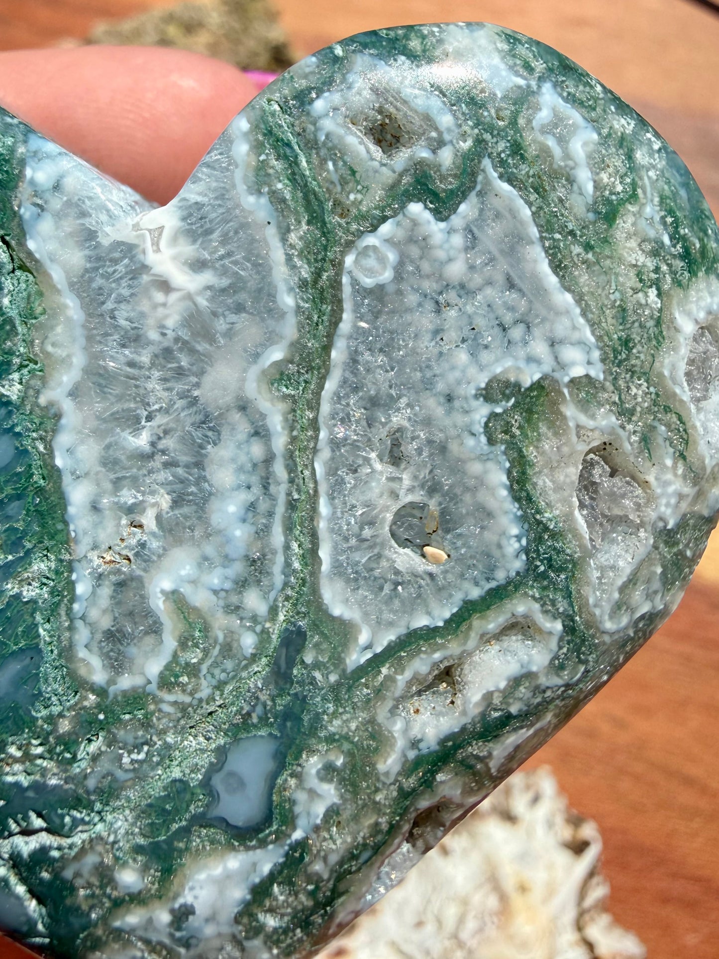 MOSS AGATE HEART