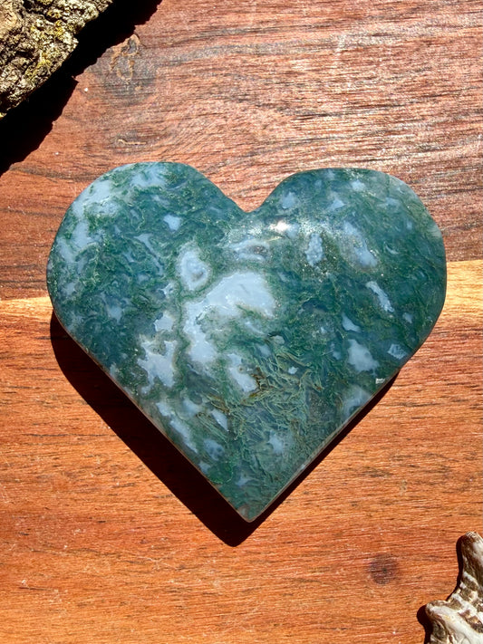 MOSS AGATE HEART