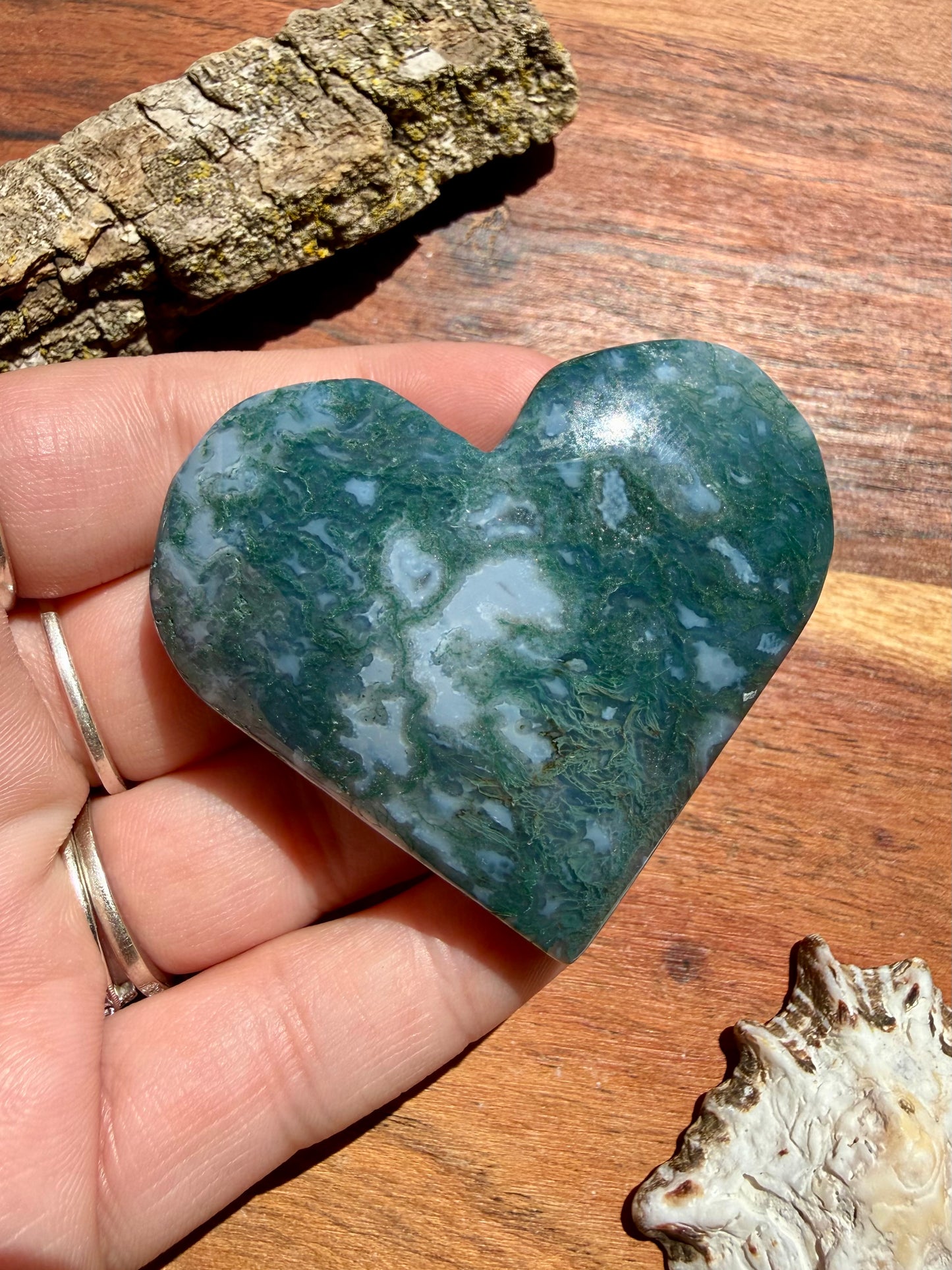 MOSS AGATE HEART