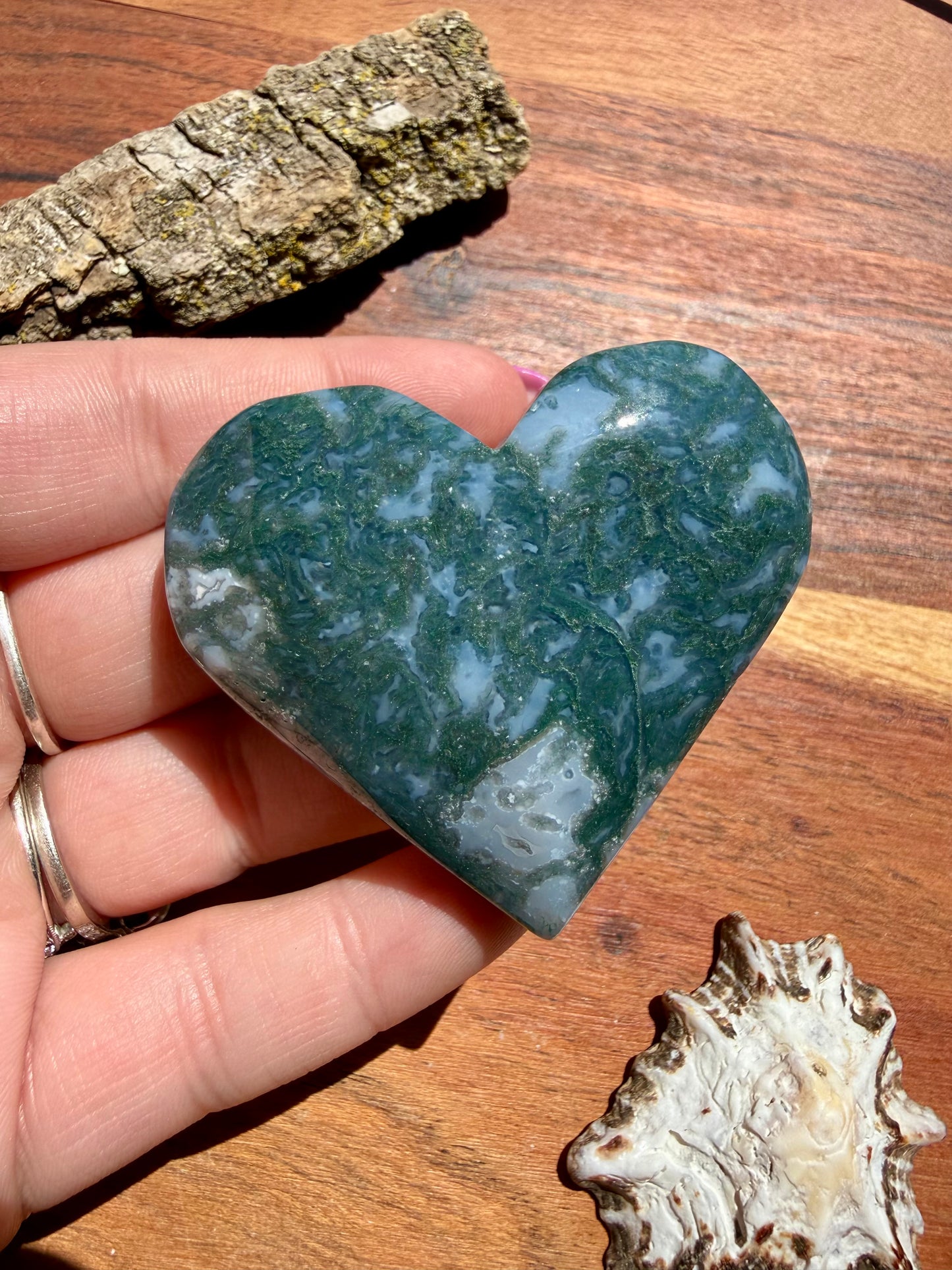 MOSS AGATE HEART