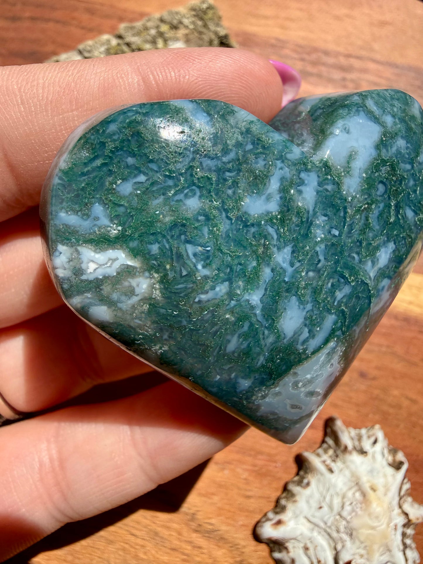 MOSS AGATE HEART
