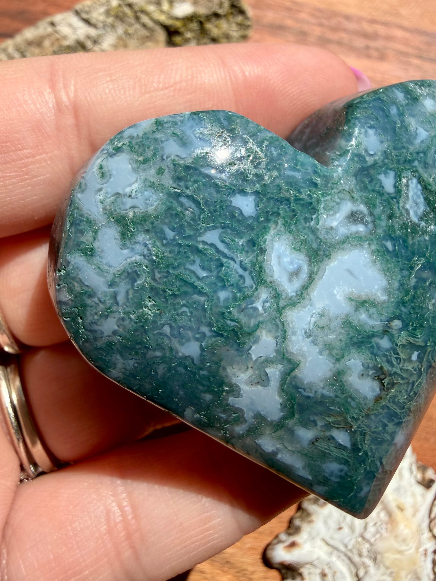 MOSS AGATE HEART