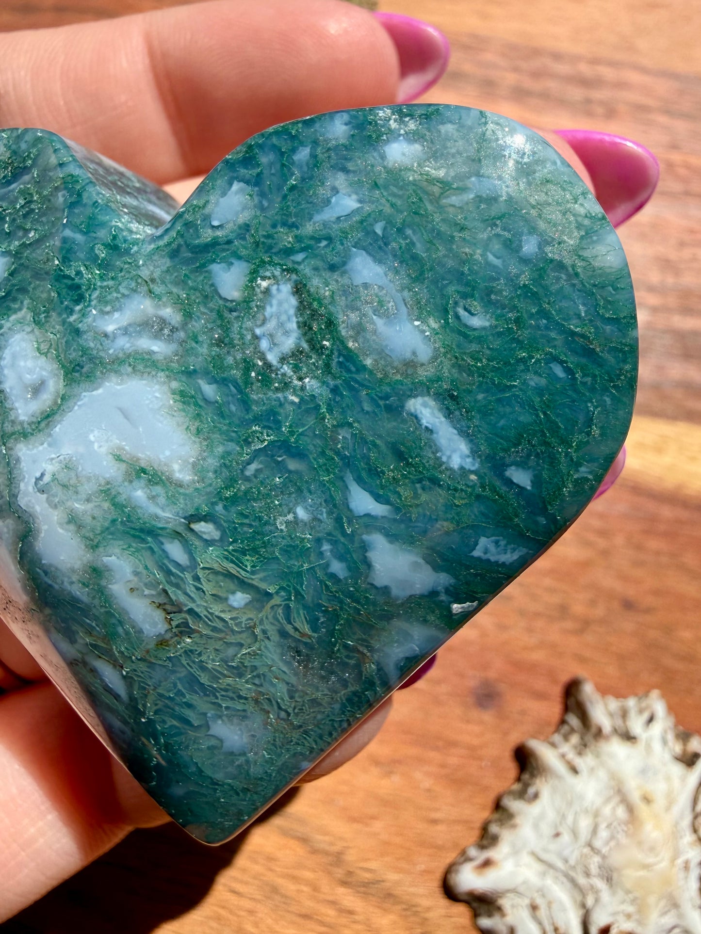 MOSS AGATE HEART
