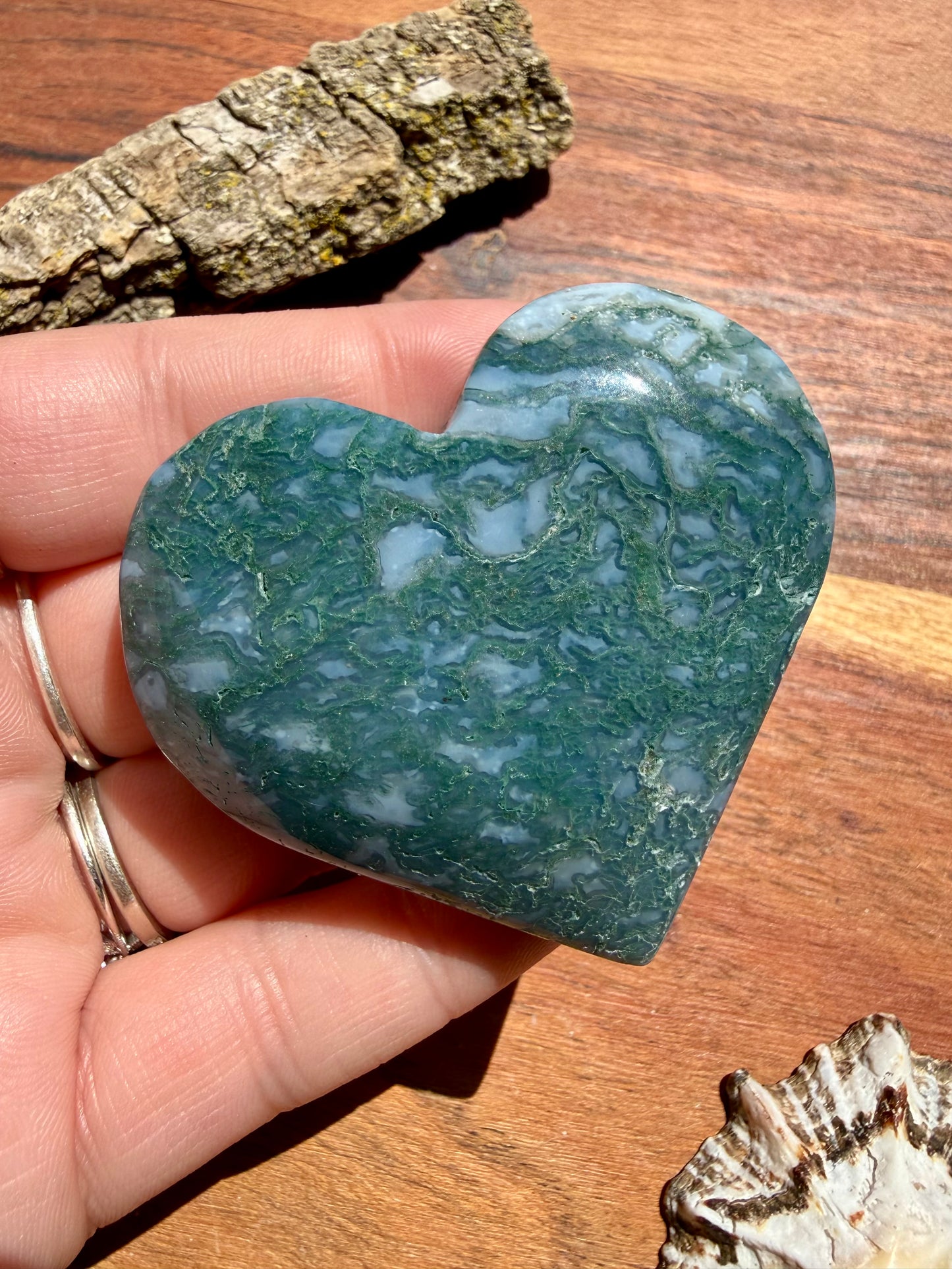 MOSS AGATE HEART