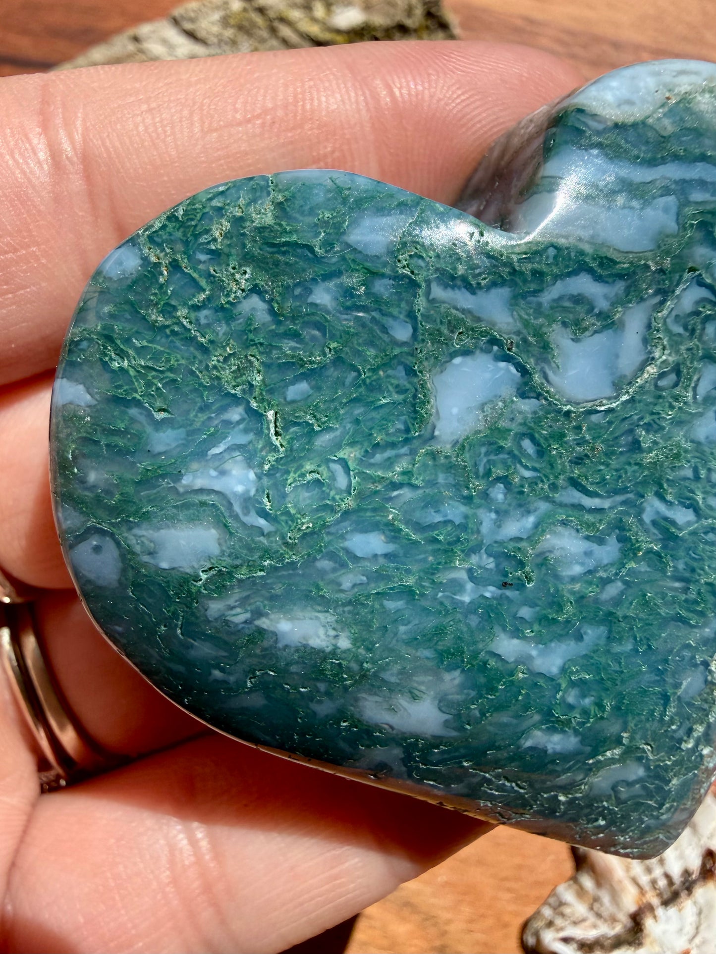 MOSS AGATE HEART