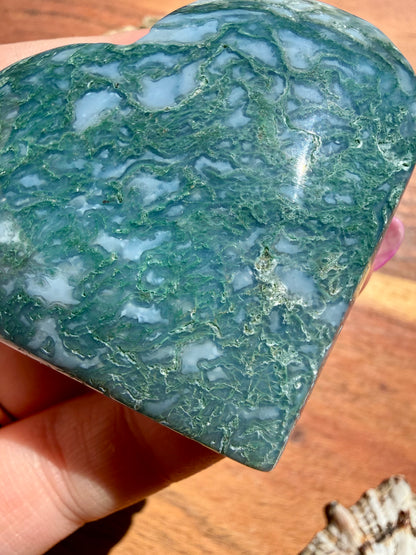MOSS AGATE HEART