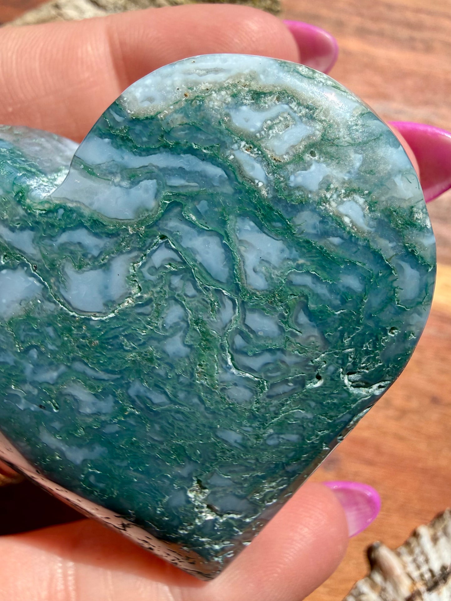 MOSS AGATE HEART