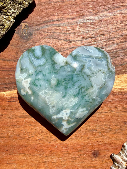 MOSS AGATE HEART