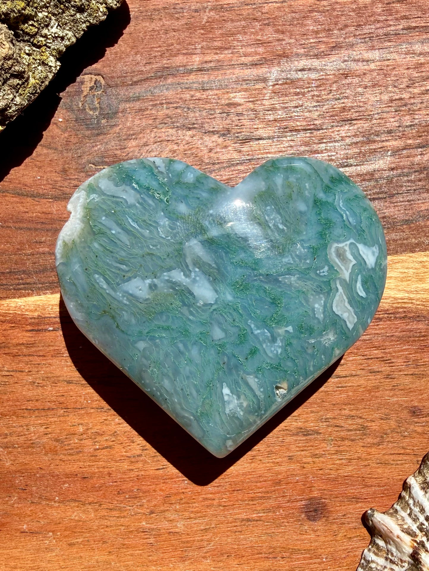MOSS AGATE HEART