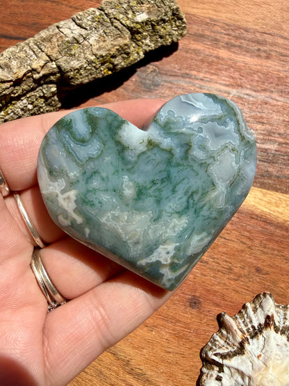 MOSS AGATE HEART