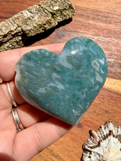 MOSS AGATE HEART