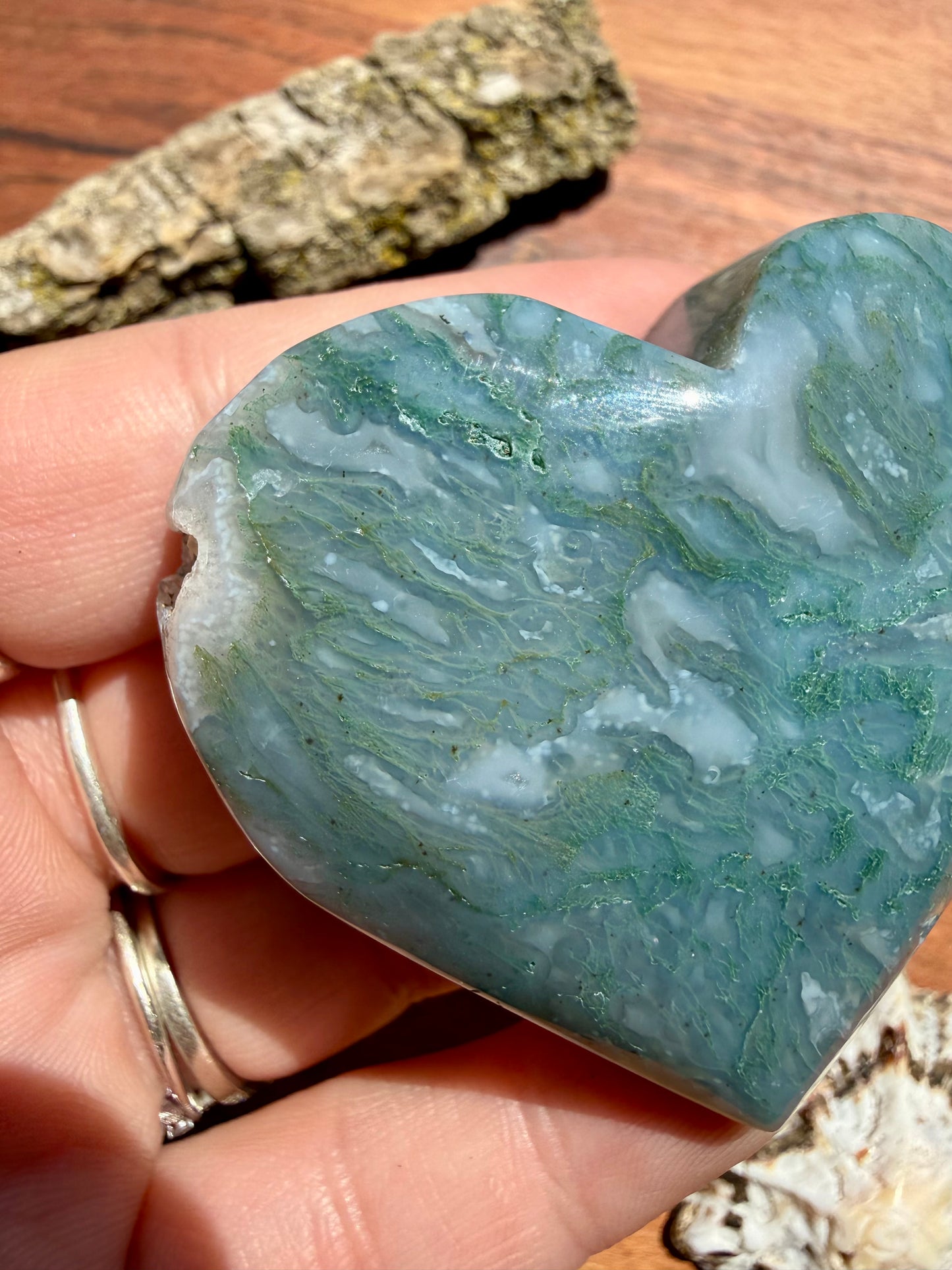 MOSS AGATE HEART
