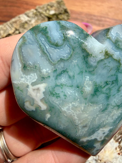MOSS AGATE HEART