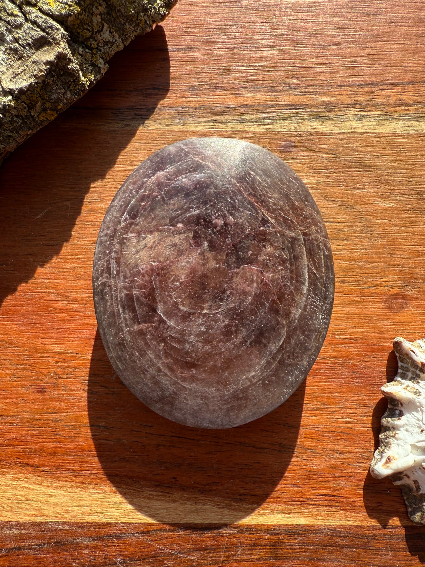 FLASHY LEPIDOLITE PALM STONE