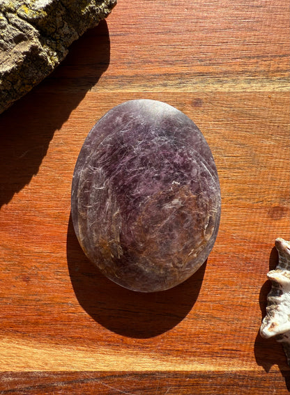 FLASHY LEPIDOLITE PALM STONE