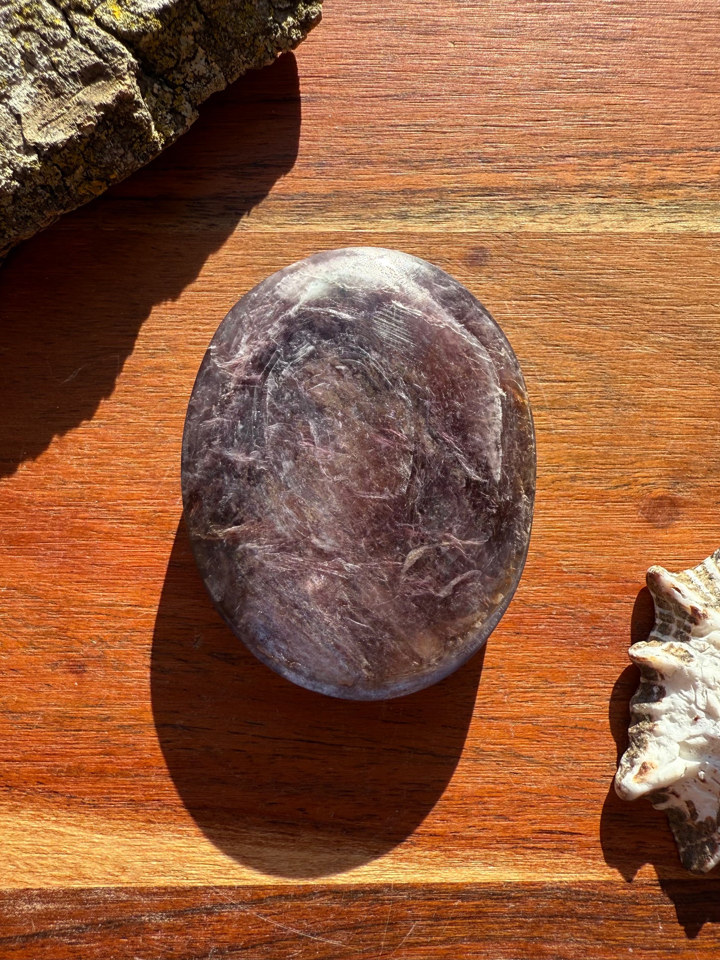 FLASHY LEPIDOLITE PALM STONE