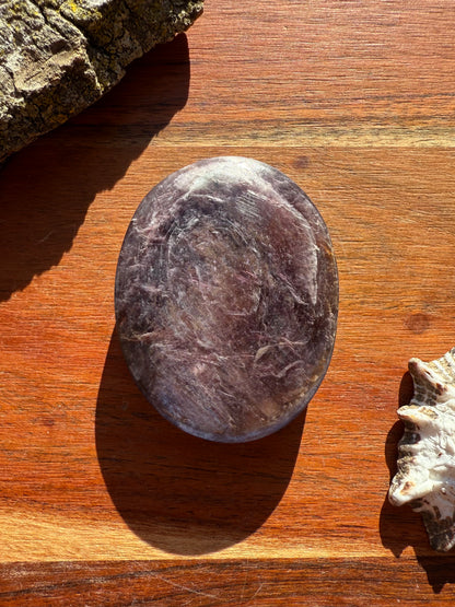 FLASHY LEPIDOLITE PALM STONE