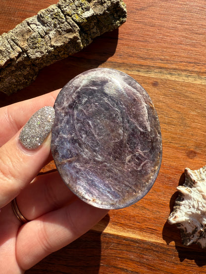 FLASHY LEPIDOLITE PALM STONE