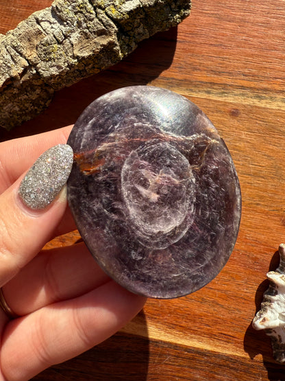 FLASHY LEPIDOLITE PALM STONE