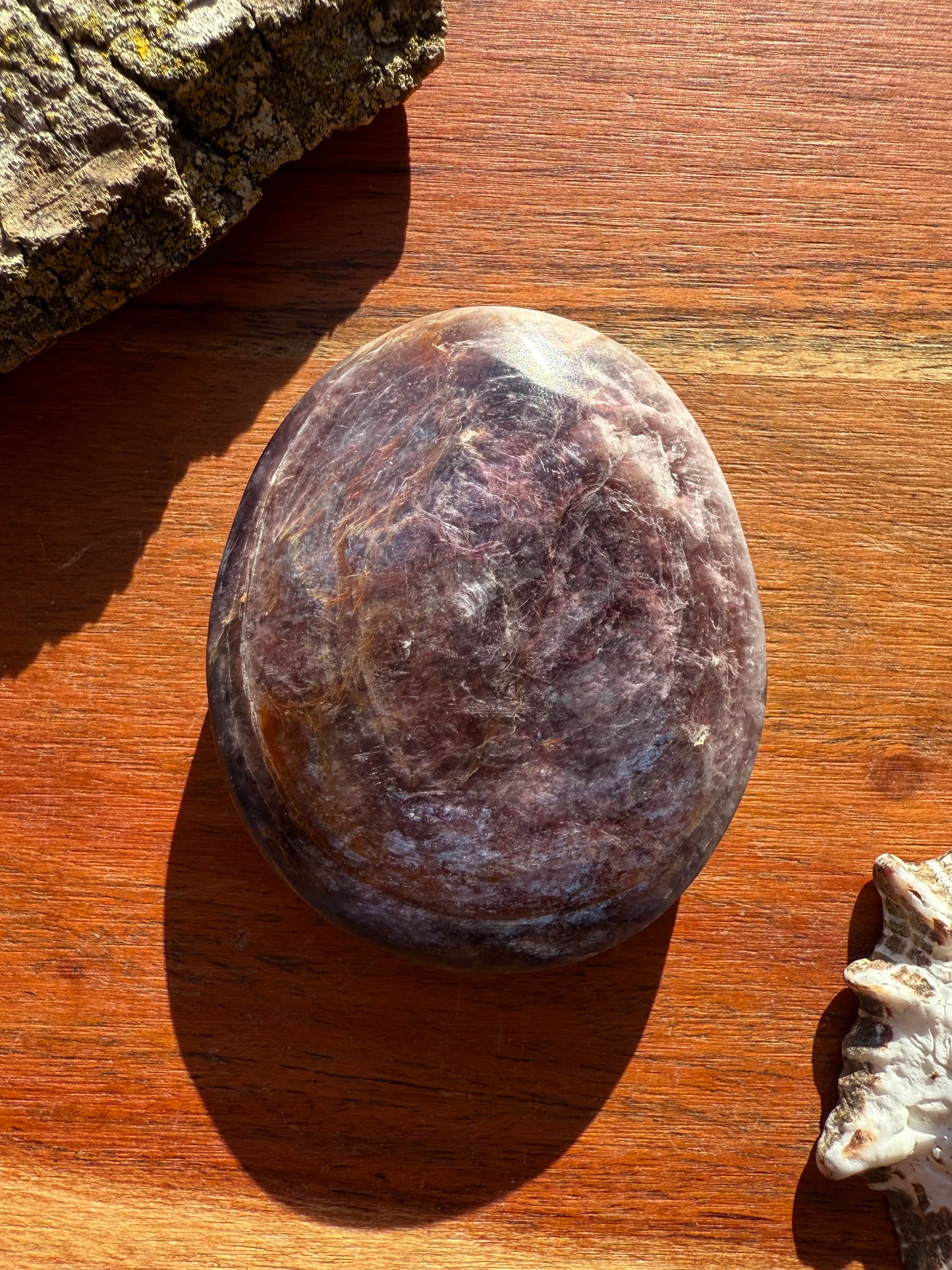 FLASHY LEPIDOLITE PALM STONE