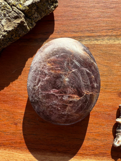 FLASHY LEPIDOLITE PALM STONE